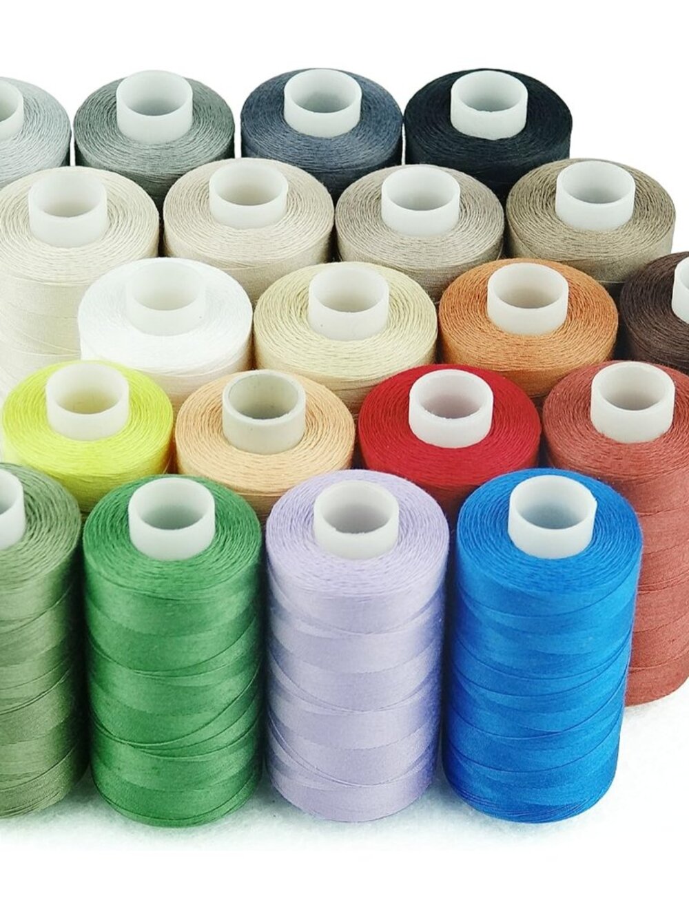 20 Colors All Purposes Mercerized Cotton Quilting Thread 50wt 3 Plies for Piecin